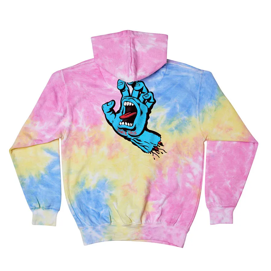 Santa Cruz Screaming Hand Pullover Hoodie Mens Sweatshirt, Sherbet