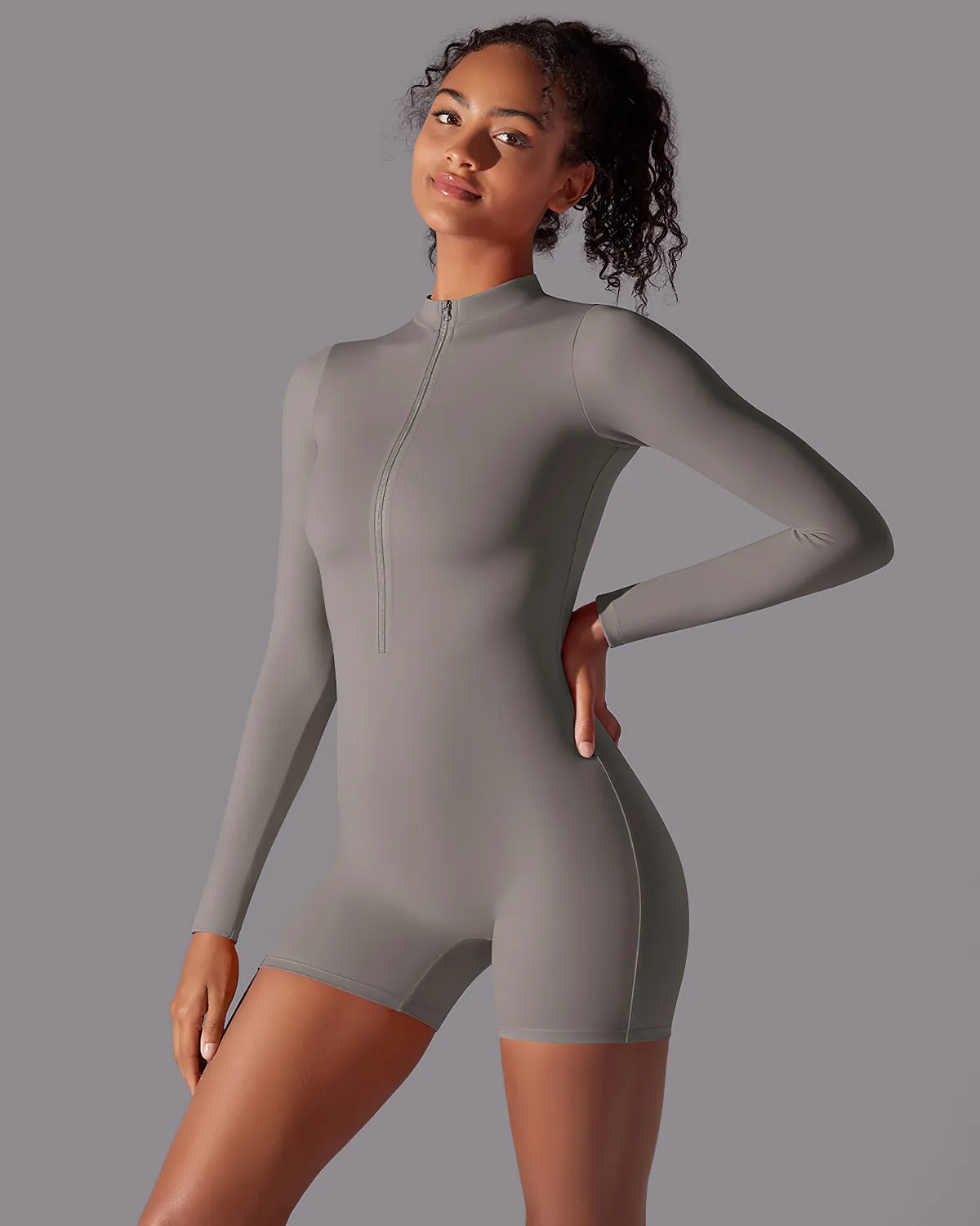 Scarlett Seamless Jumpsuit - Stone Gray