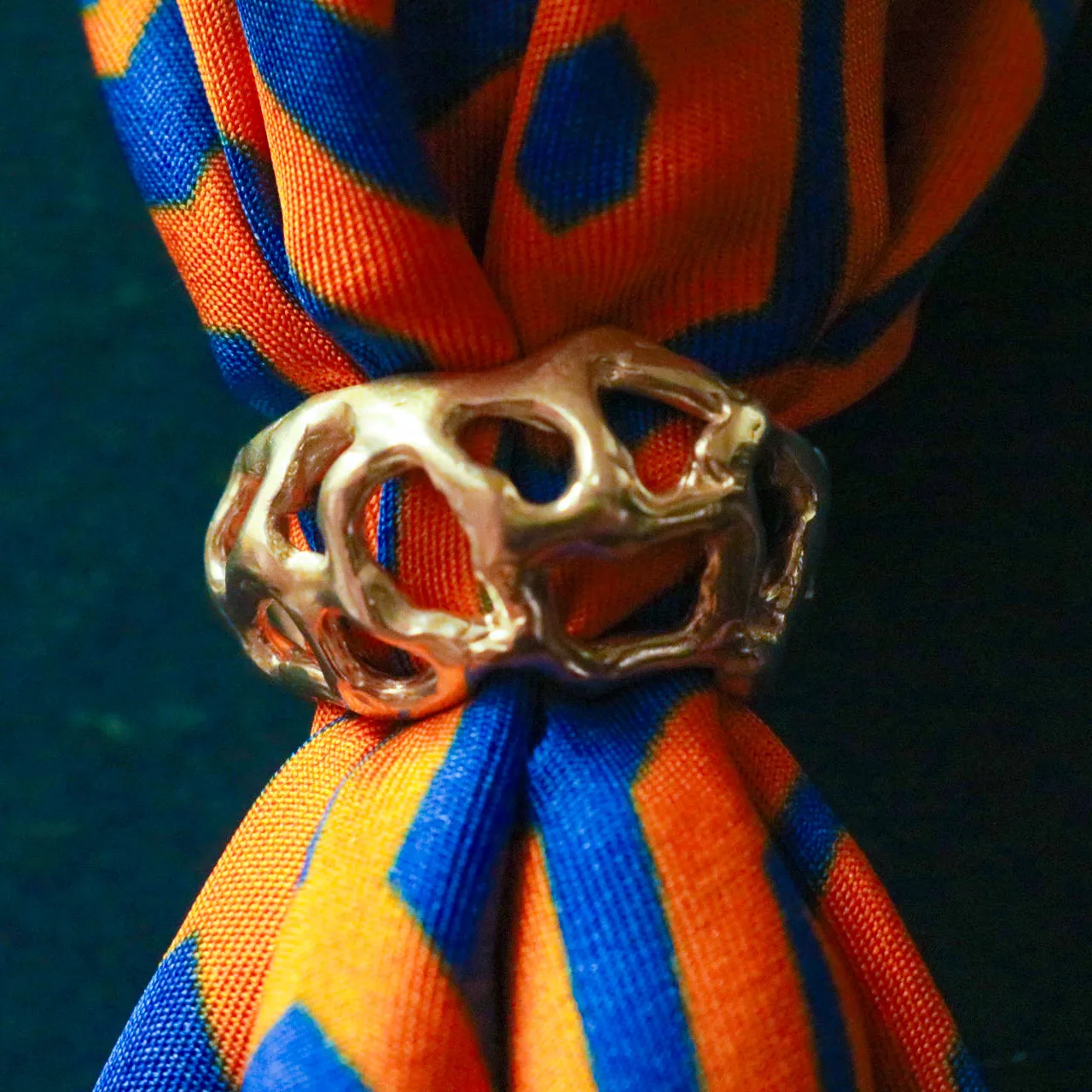 Silver scarf ring large
