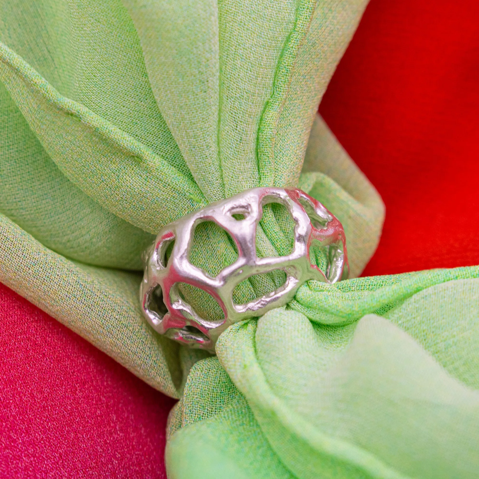 Silver scarf ring large