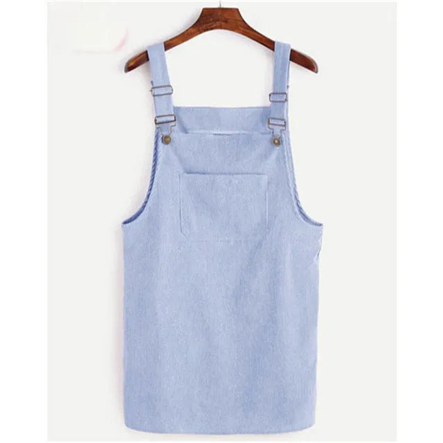 Solange Retro Corduroy Overall Dress