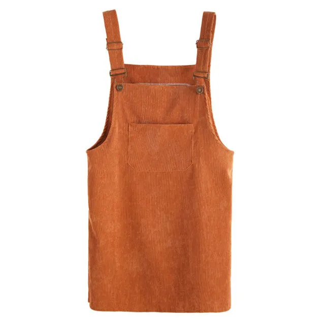 Solange Retro Corduroy Overall Dress