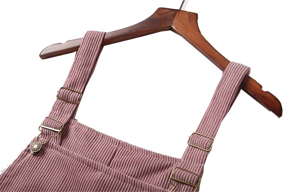 Solange Retro Corduroy Overall Dress