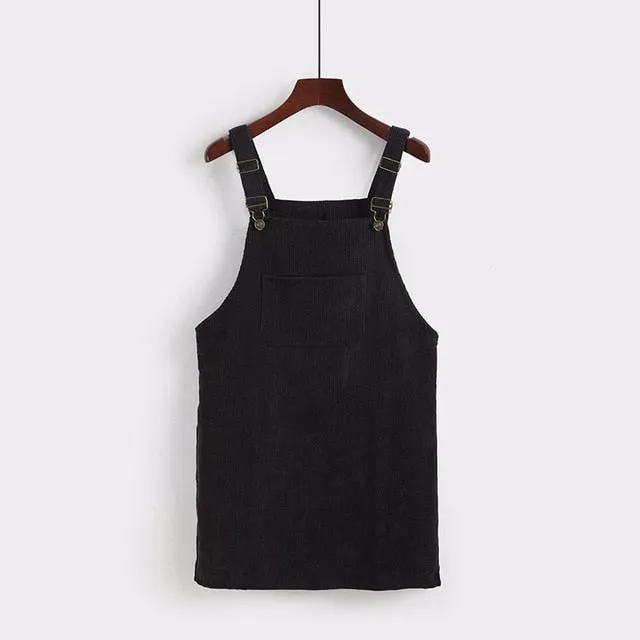 Solange Retro Corduroy Overall Dress