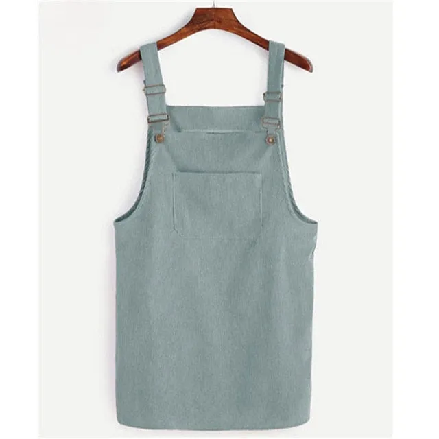 Solange Retro Corduroy Overall Dress