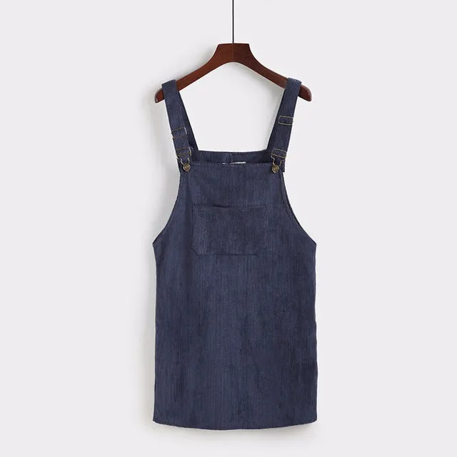 Solange Retro Corduroy Overall Dress
