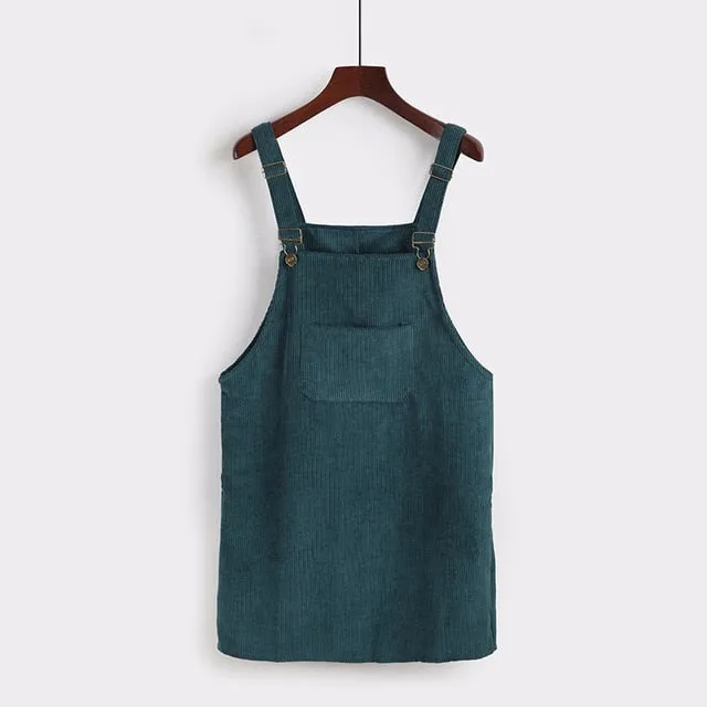 Solange Retro Corduroy Overall Dress
