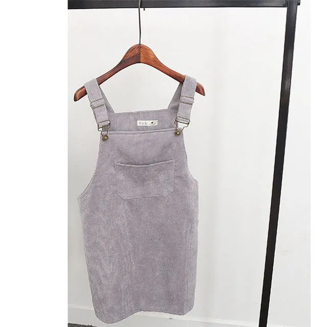 Solange Retro Corduroy Overall Dress