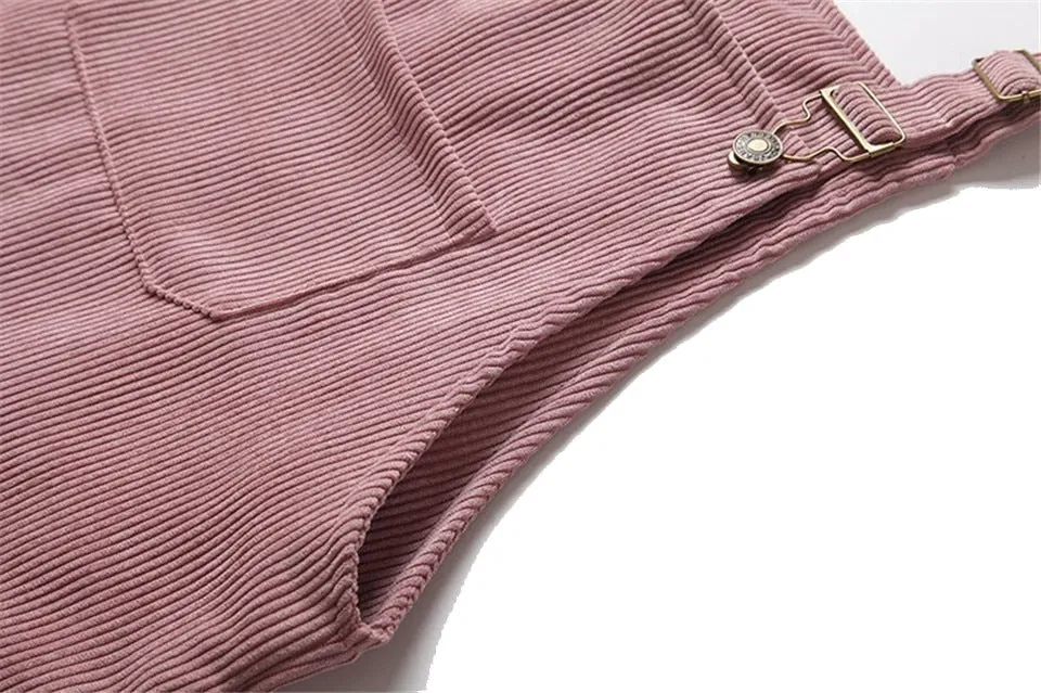 Solange Retro Corduroy Overall Dress