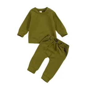 Solid Sweatshirt Baby Set