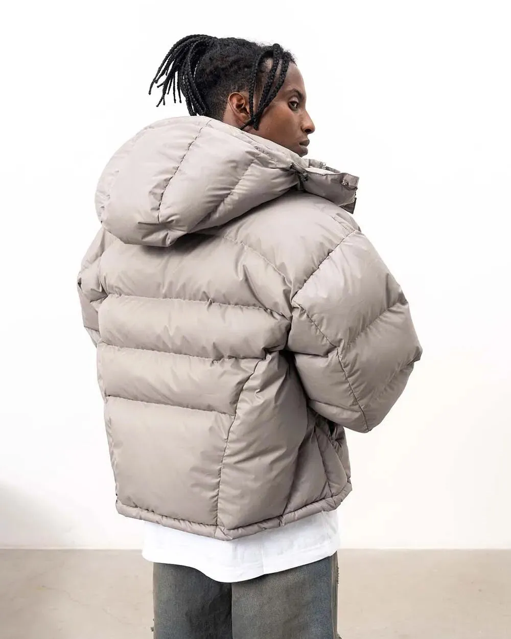 Stone Hooded Puffer Jacket