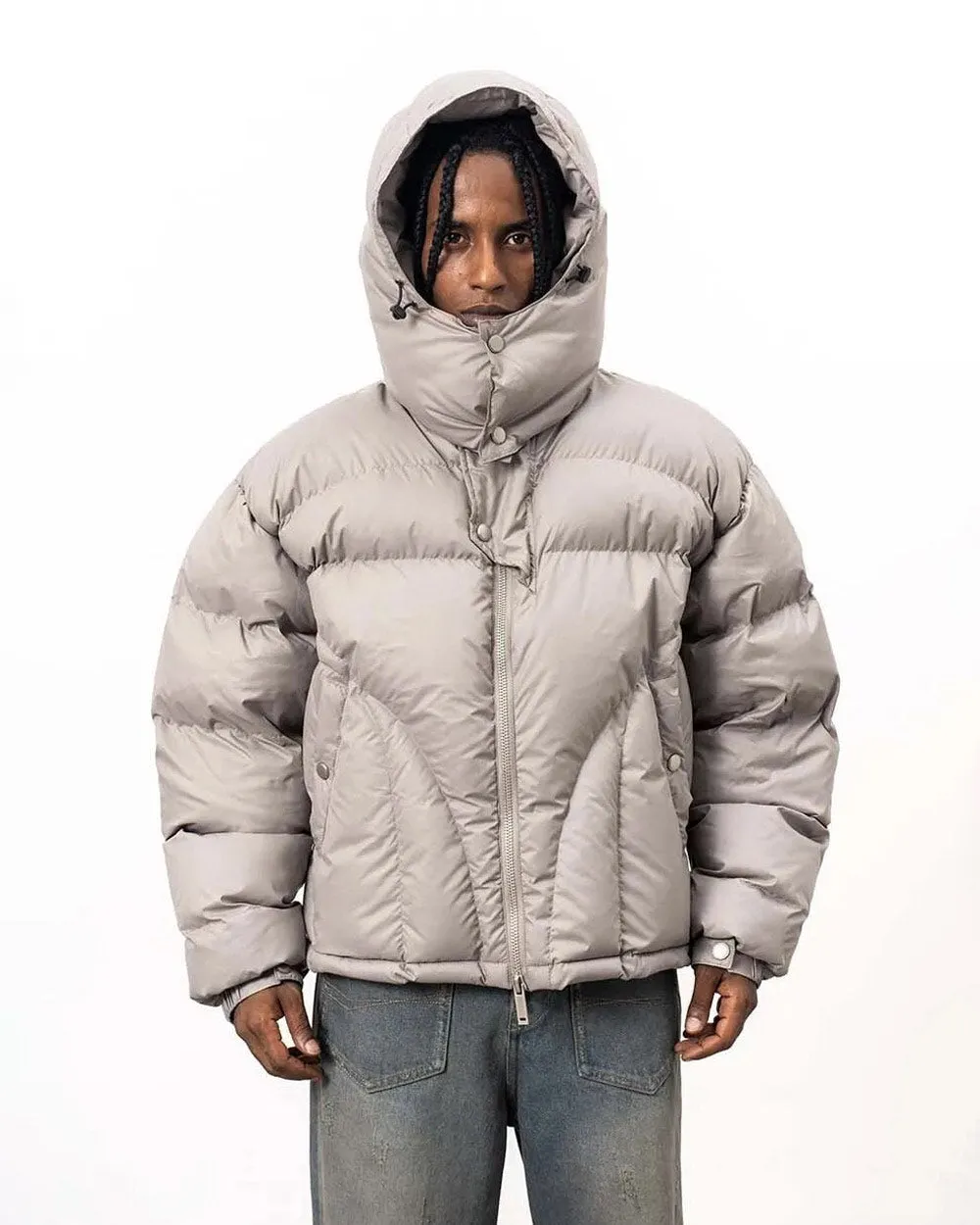Stone Hooded Puffer Jacket