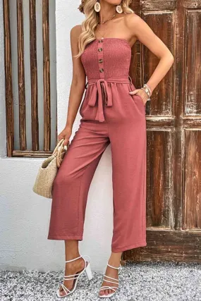 Summer Sunset Smocked Jumpsuit