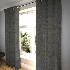 Textured Chenille Charcoal Grey Curtains