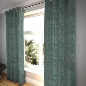 Textured Chenille Teal / Mineral Curtains