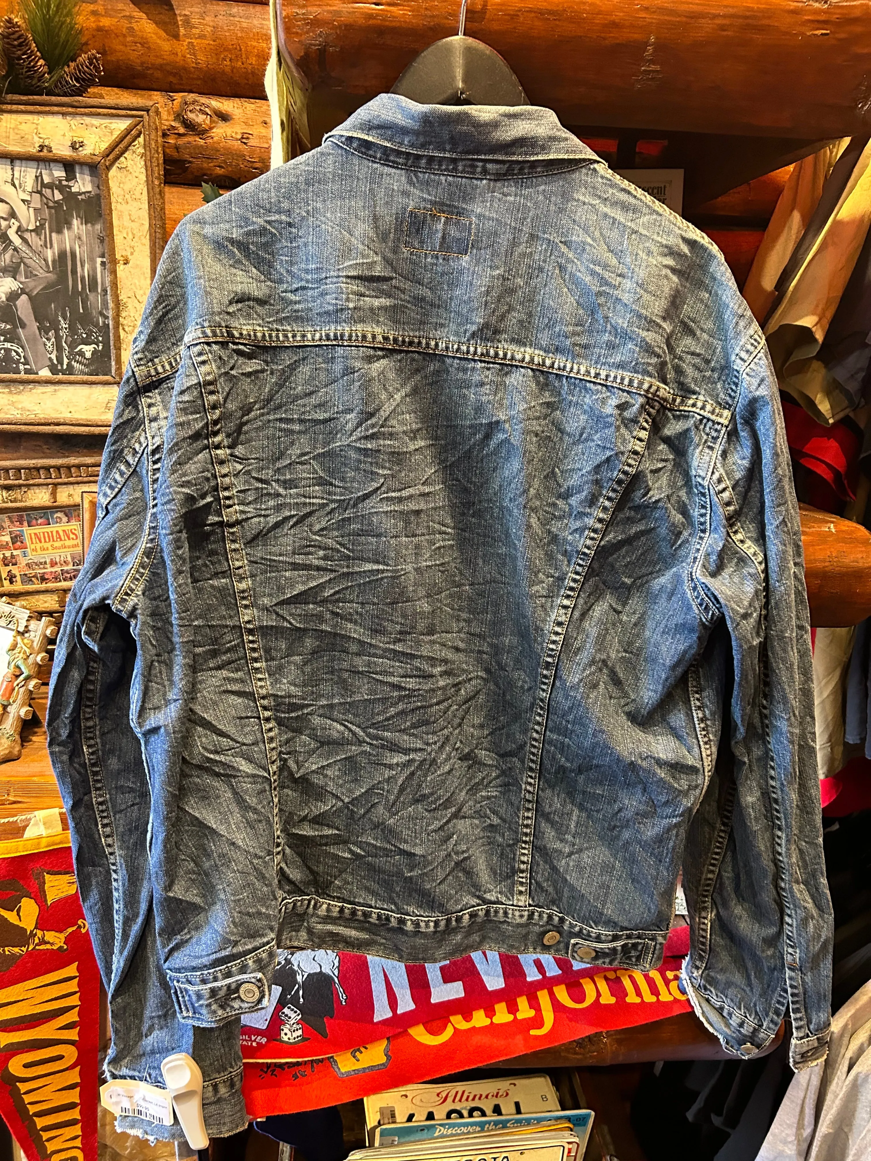 Vintage Dark Levis Denim Soft Trucker Jacket, XL