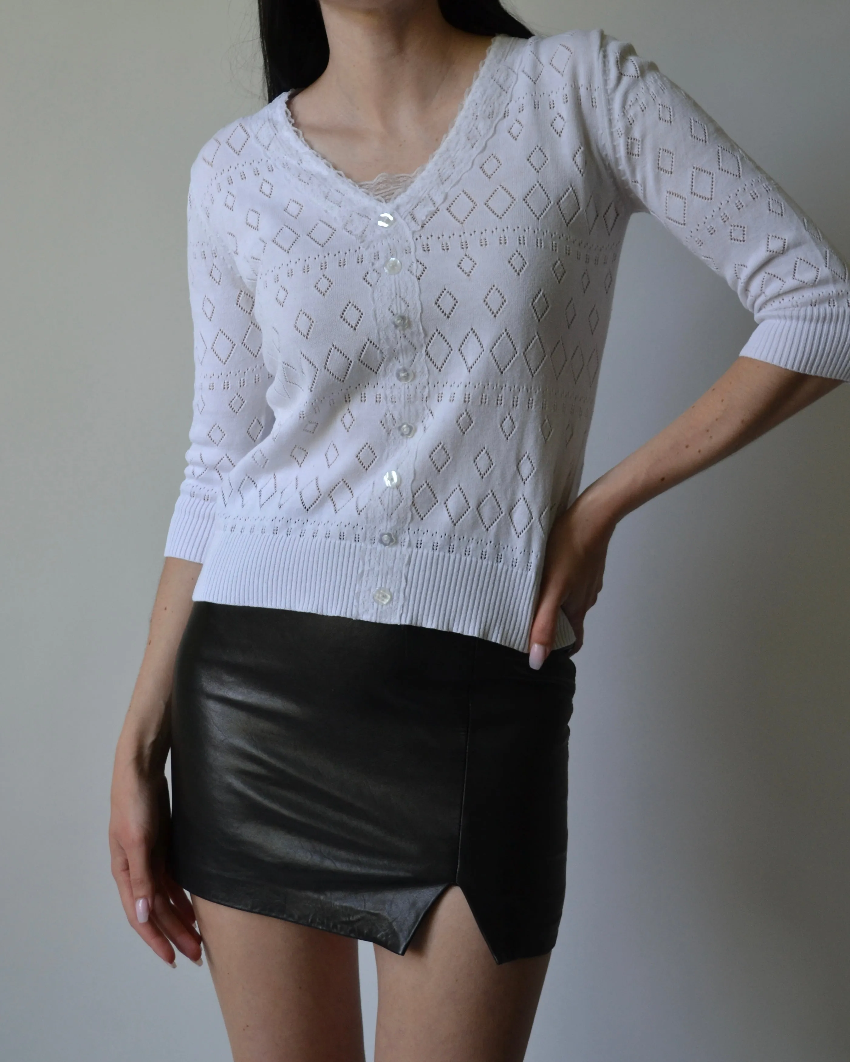 White Knit Top