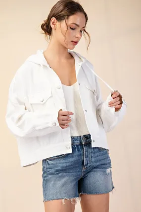White Mineral Washed Relaxed Jacket