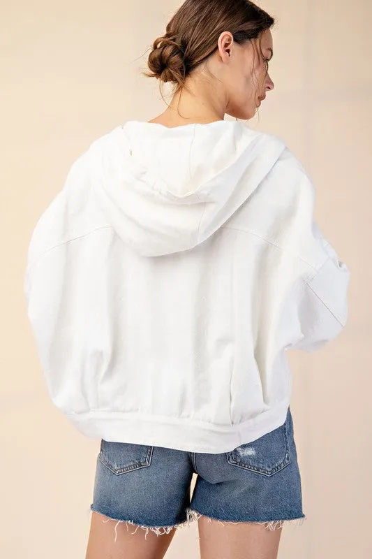 White Mineral Washed Relaxed Jacket