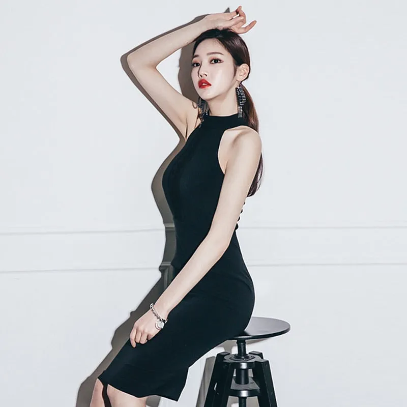 Women's Summer Sleeveless Sheath Midi Dress