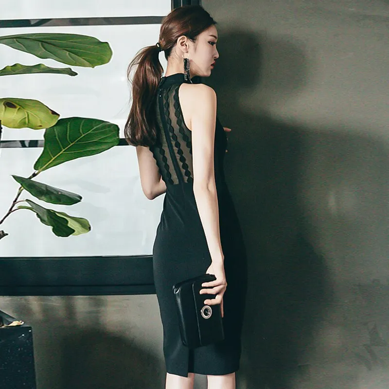 Women's Summer Sleeveless Sheath Midi Dress