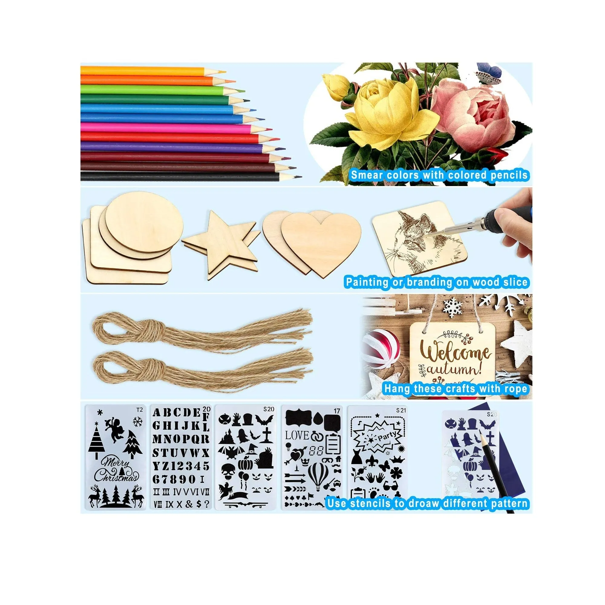Wood Burning Kit 95pcs | West Bay Soldering Pyrography Pen with Adjustable On-Off Switch Control Temperature Wood Burning Tool