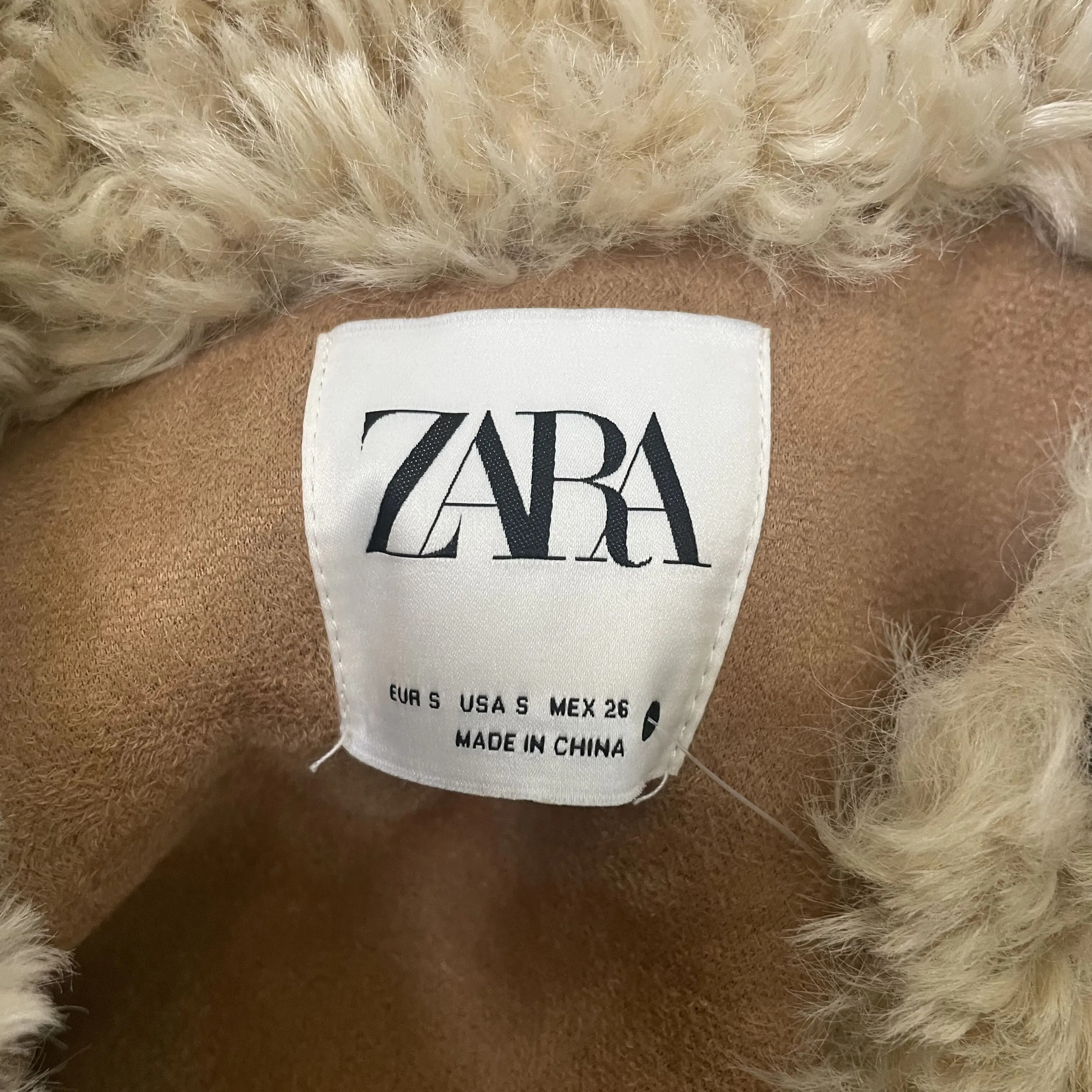 Zara | Women's Cream Faux Shearling Teddy Button Down Jacket | Size: S