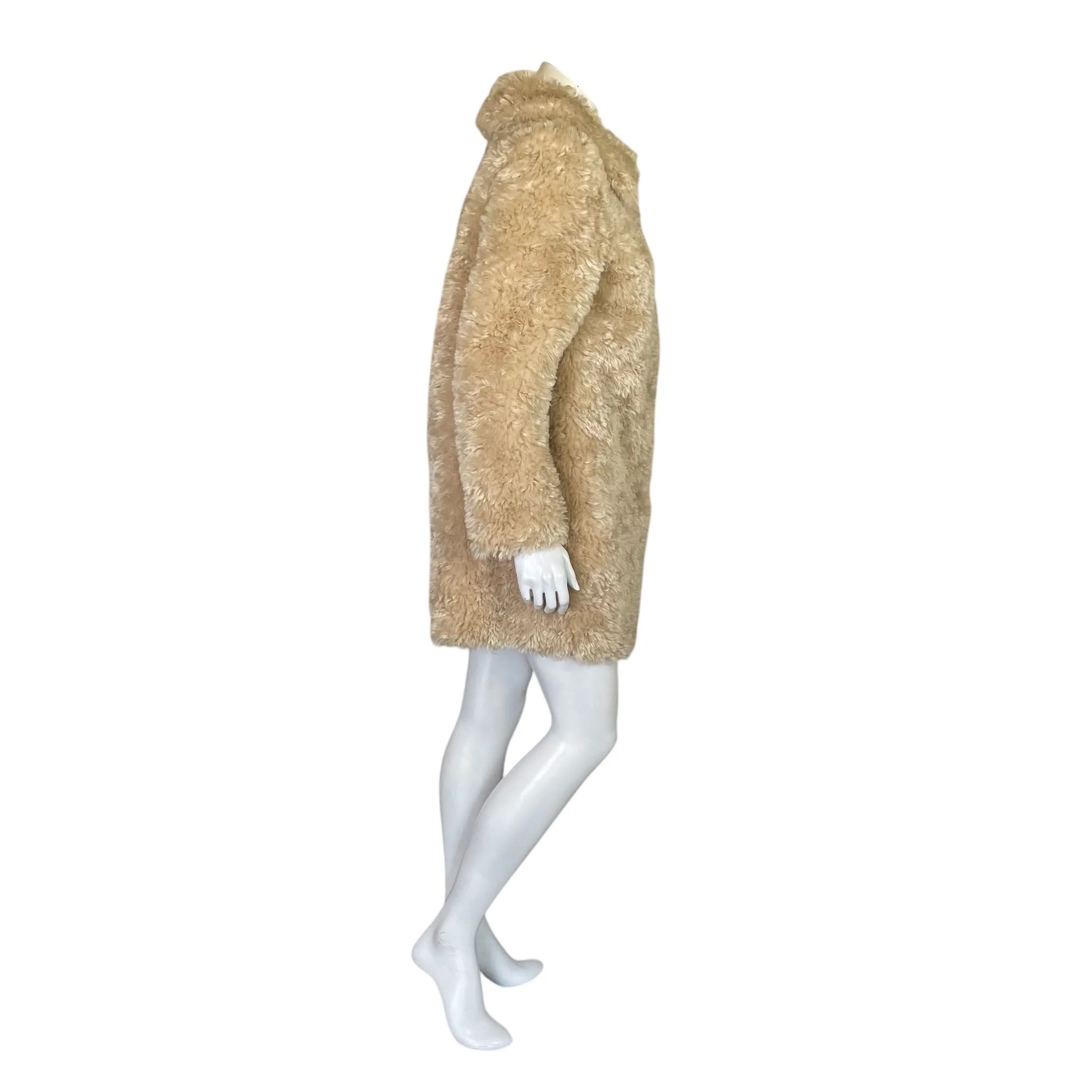 Zara | Women's Cream Faux Shearling Teddy Button Down Jacket | Size: S
