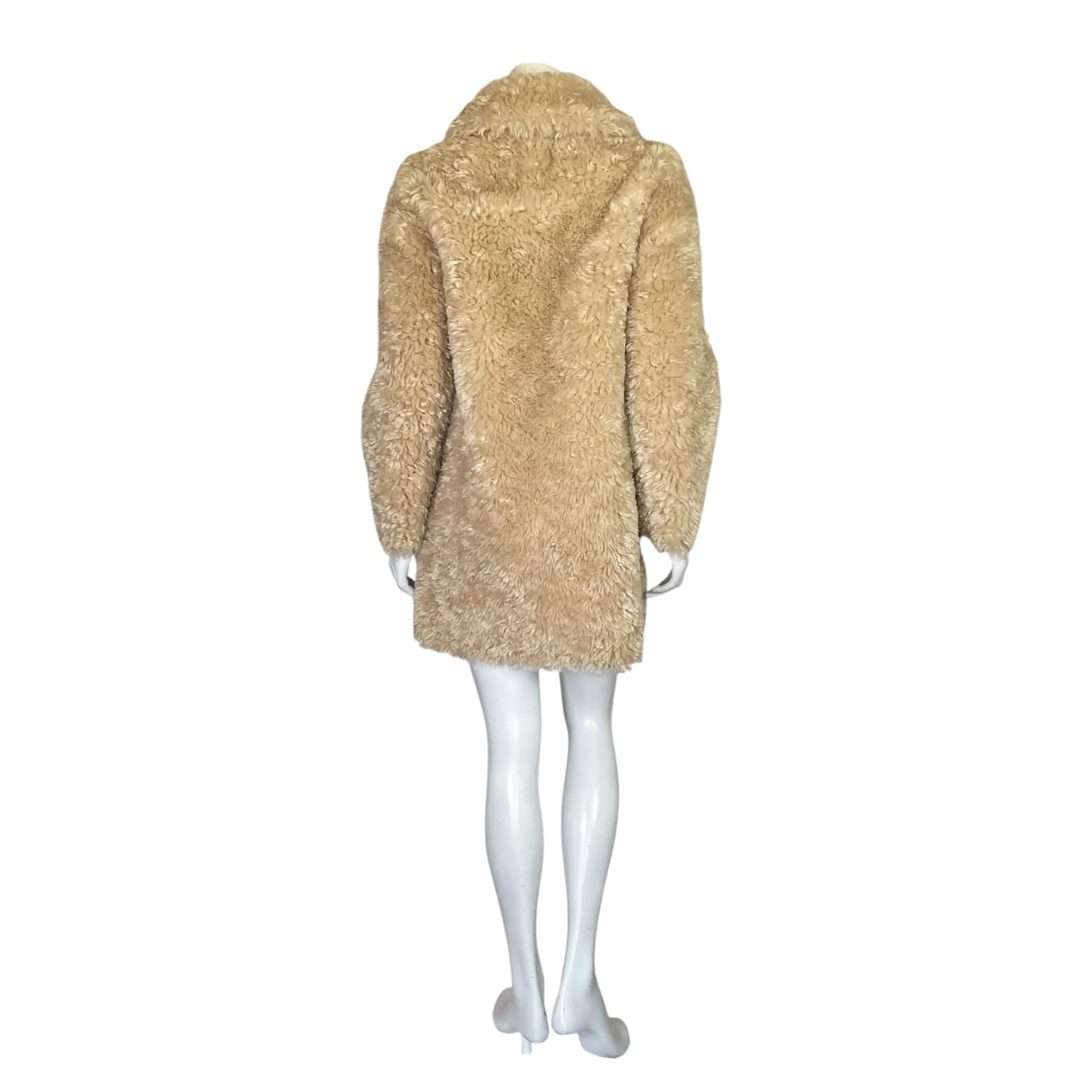 Zara | Women's Cream Faux Shearling Teddy Button Down Jacket | Size: S
