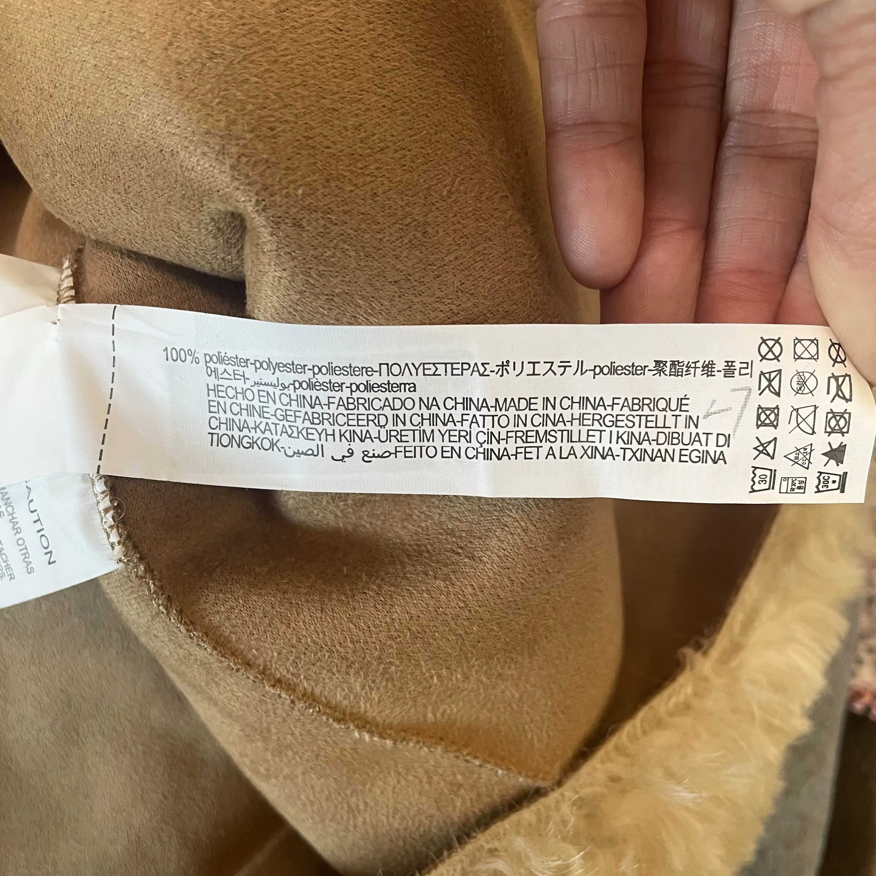 Zara | Women's Cream Faux Shearling Teddy Button Down Jacket | Size: S