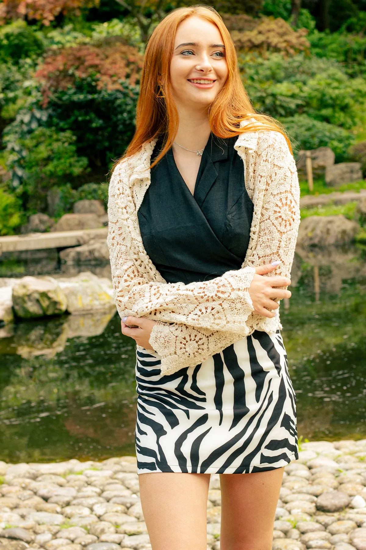 Zebra Print Mini Pencil Skirt