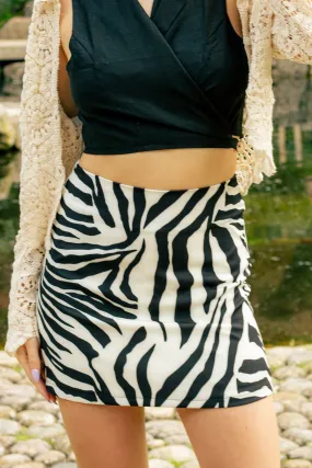 Zebra Print Mini Pencil Skirt