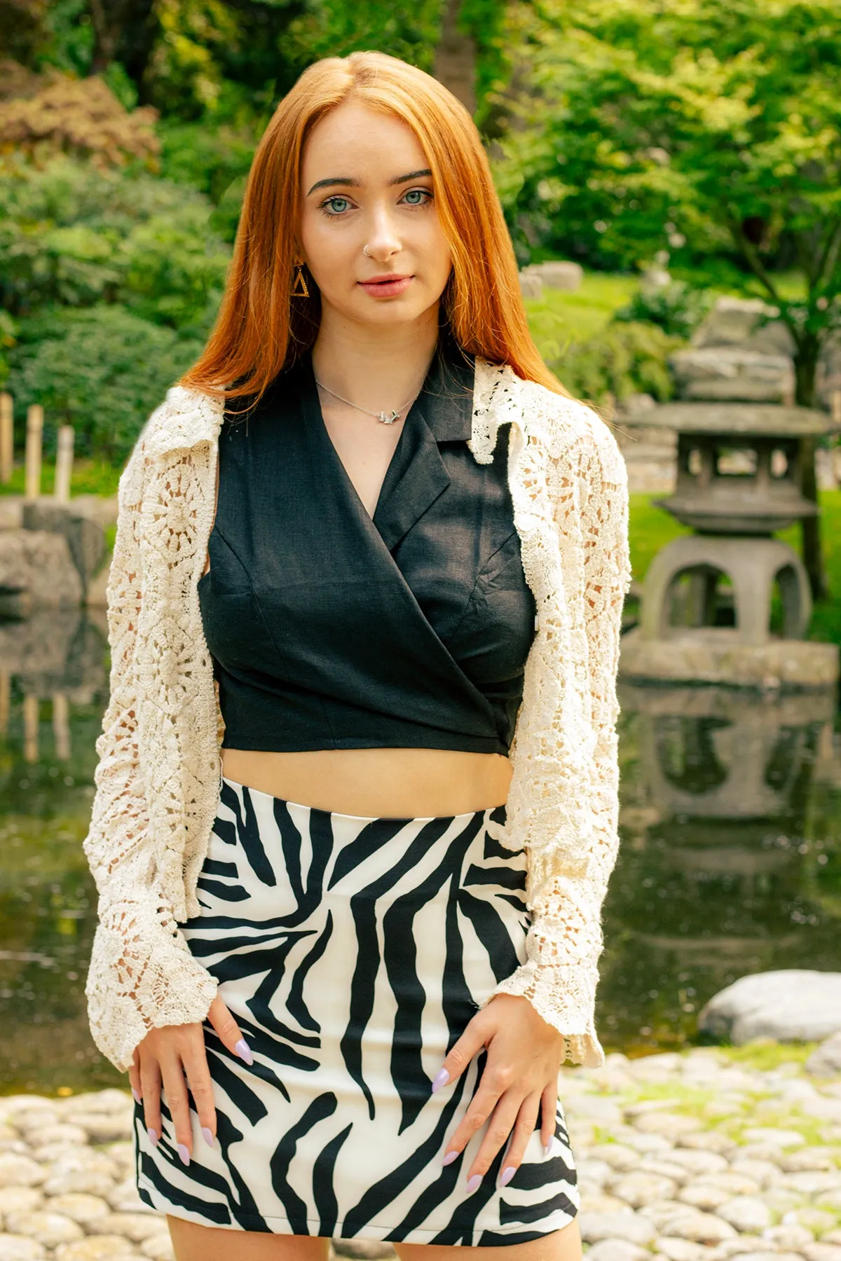 Zebra Print Mini Pencil Skirt