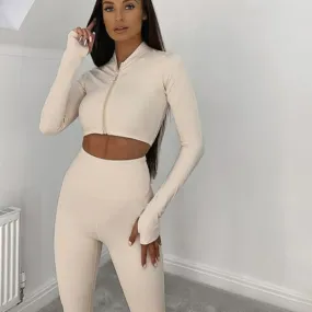 Zip shirt track pants suit