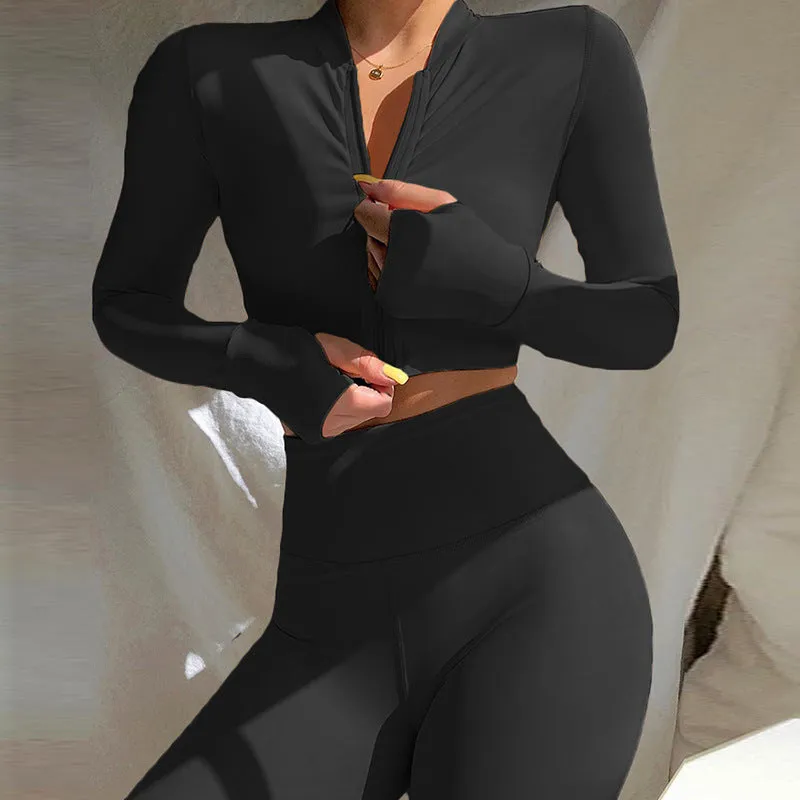 Zip shirt track pants suit