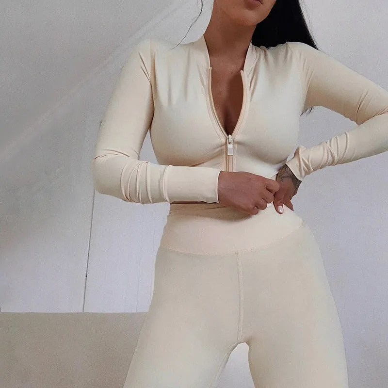 Zip shirt track pants suit